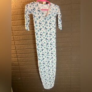 Blue and White Starfish Bamboo Baby Gown